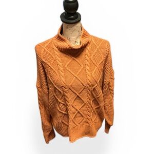 Cable Knit Turtleneck Sweater - XXL